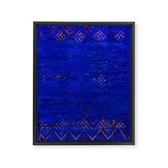-A5- Royal Calm Blue Bohemian Moroccan Artwork. Framed Canvas Print
