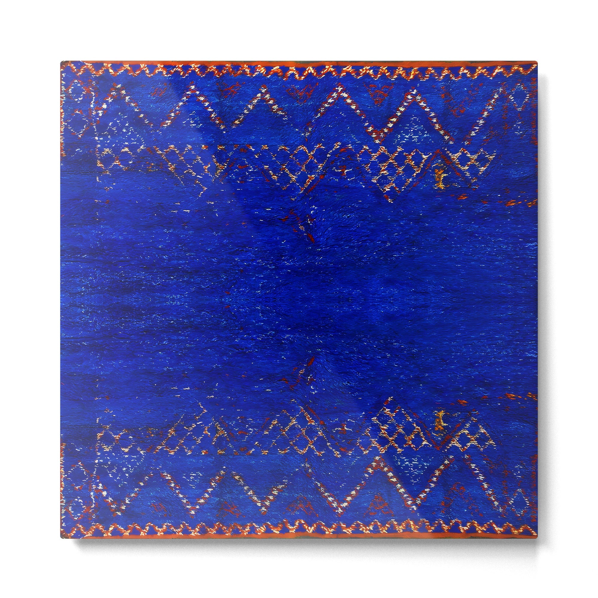 -A5- Royal Calm Blue Bohemian Moroccan Artwork. Metal Print