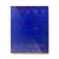 -A5- Royal Calm Blue Bohemian Moroccan Artwork. Metal Print