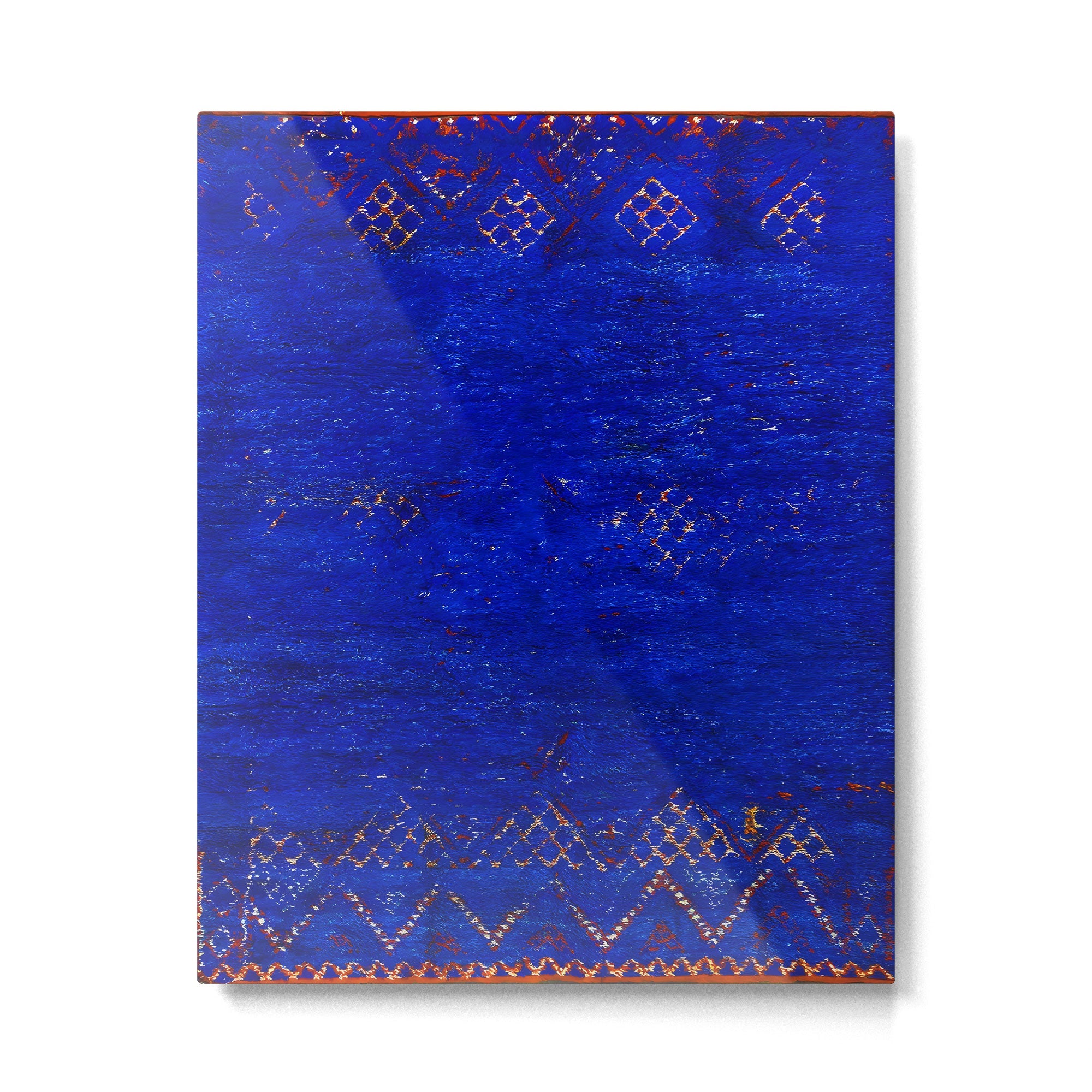 -A5- Royal Calm Blue Bohemian Moroccan Artwork. Metal Print