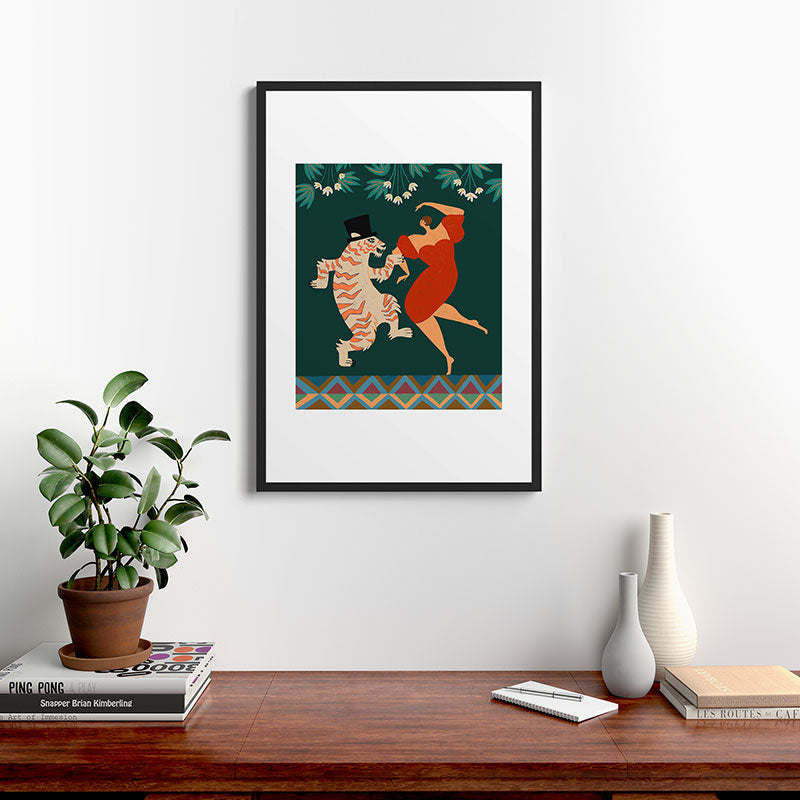 A Date With The Wild Cat  Framed Art Print