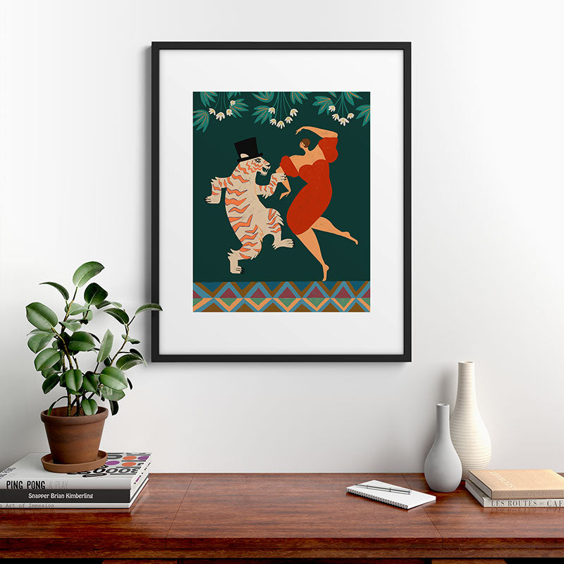A Date With The Wild Cat  Framed Art Print