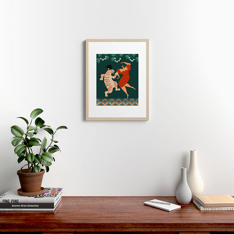 A Date With The Wild Cat  Framed Art Print