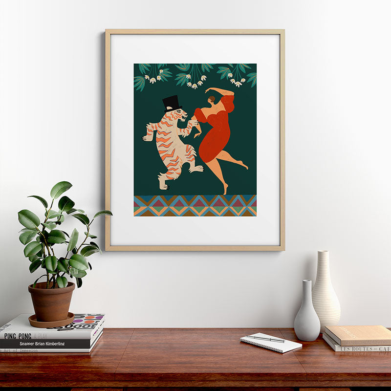 A Date With The Wild Cat  Framed Art Print