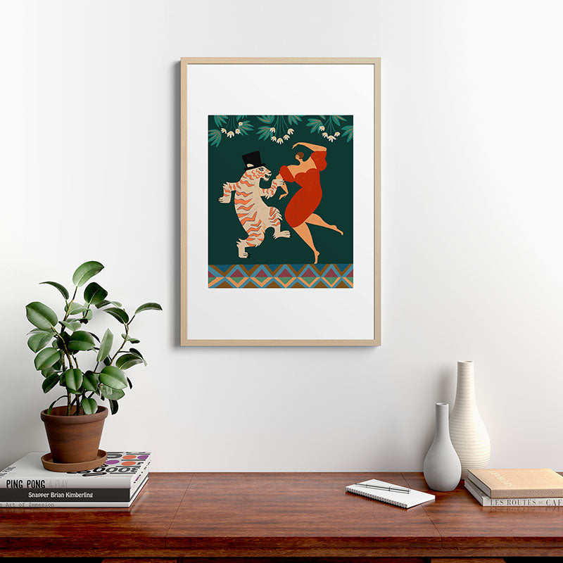 A Date With The Wild Cat  Framed Art Print
