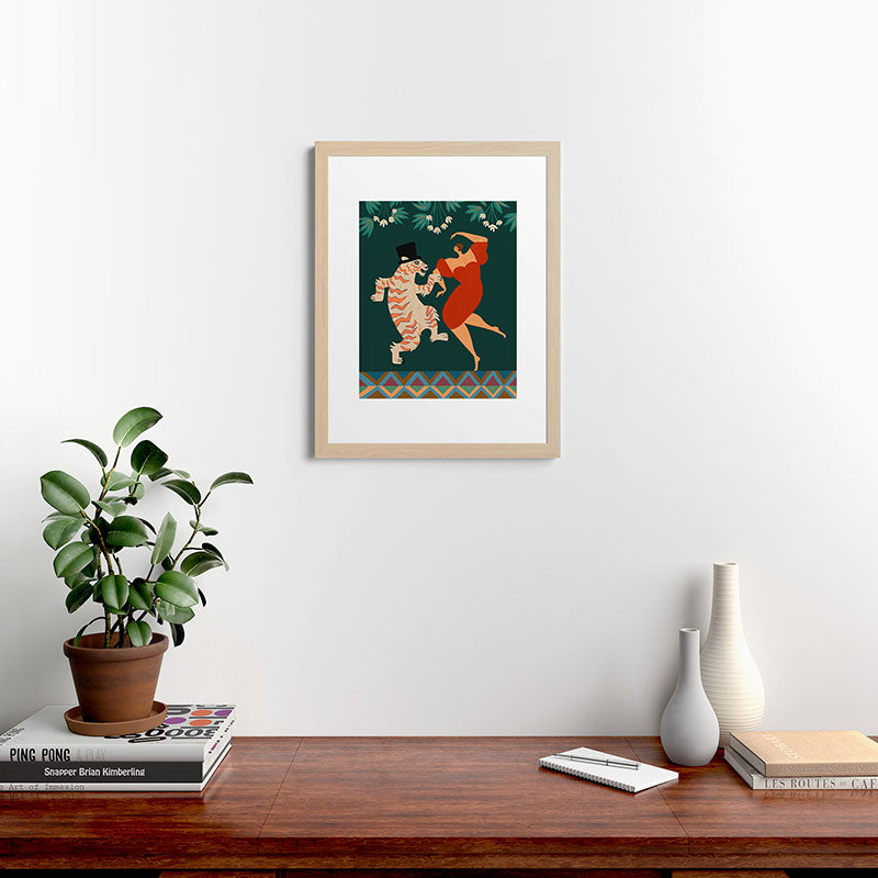 A Date With The Wild Cat  Framed Art Print