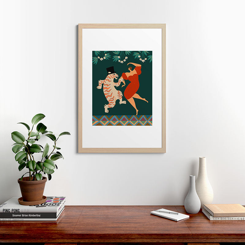 A Date With The Wild Cat  Framed Art Print