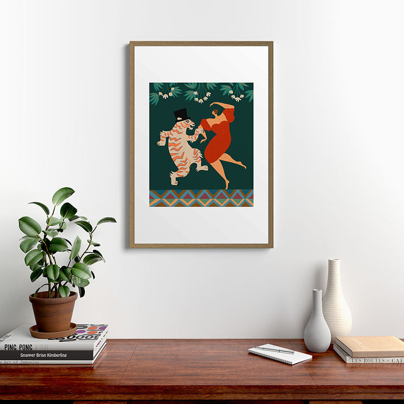A Date With The Wild Cat  Framed Art Print