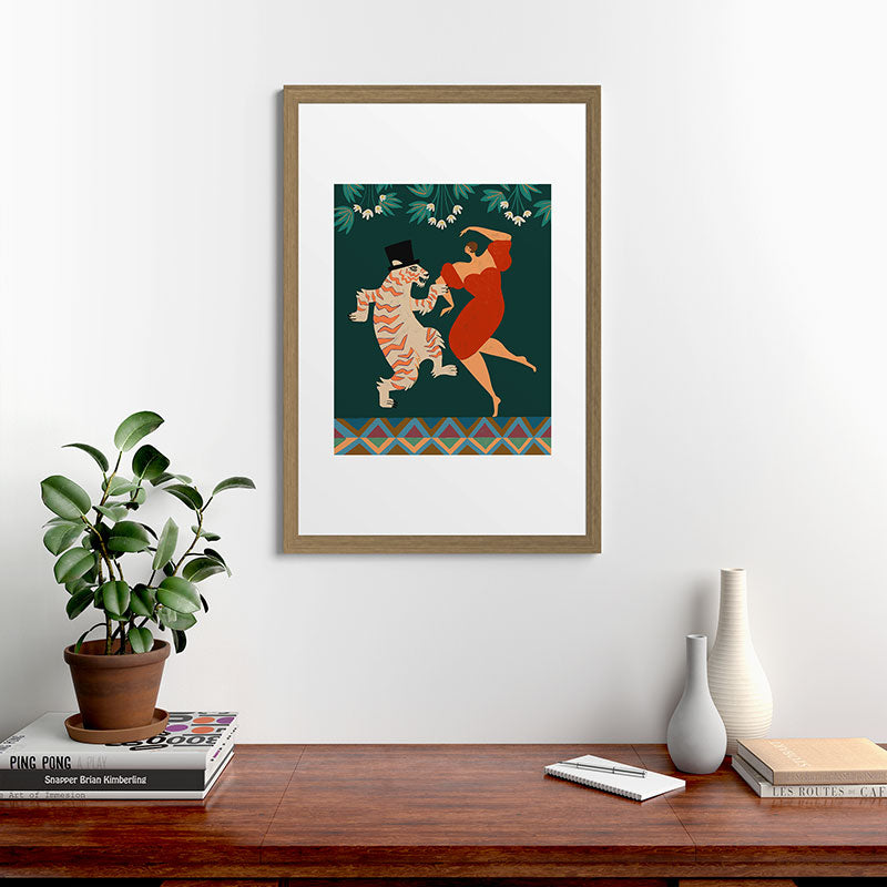 A Date With The Wild Cat  Framed Art Print