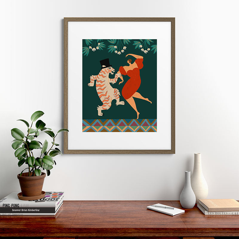 A Date With The Wild Cat  Framed Art Print