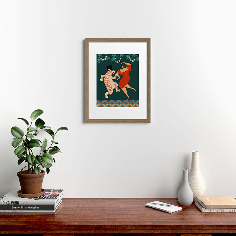 A Date With The Wild Cat  Framed Art Print