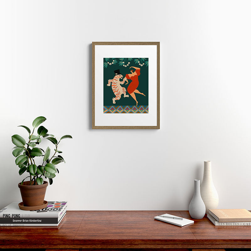 A Date With The Wild Cat  Framed Art Print