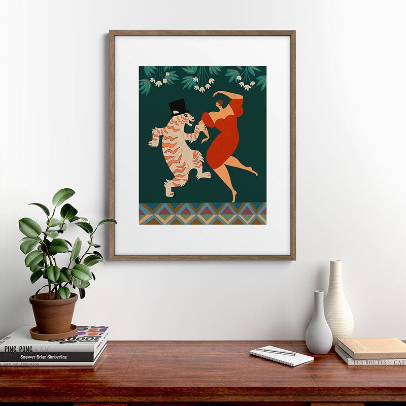 A Date With The Wild Cat  Framed Art Print