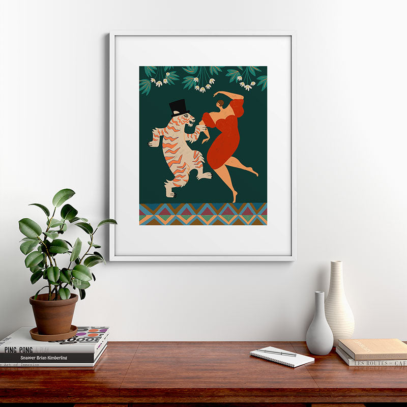 A Date With The Wild Cat  Framed Art Print