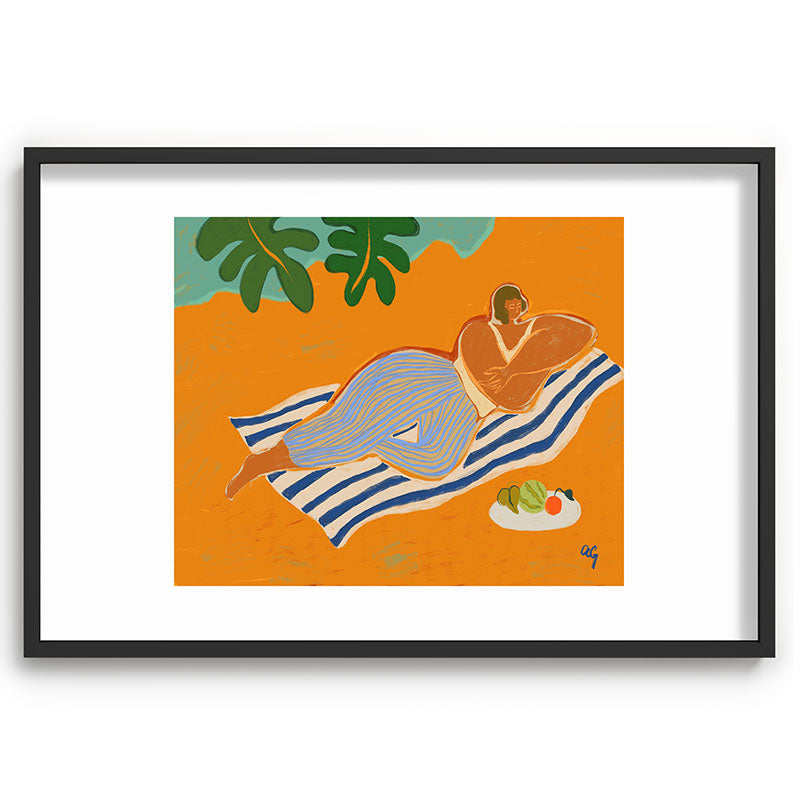 A Day At The Beach Framed Art Print