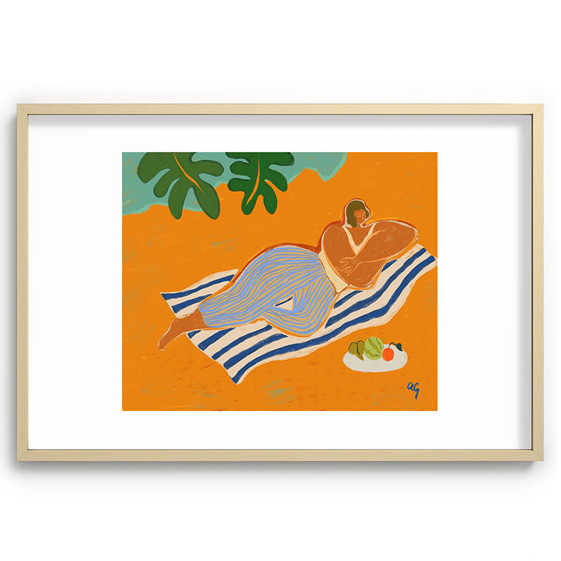 A Day At The Beach Framed Art Print