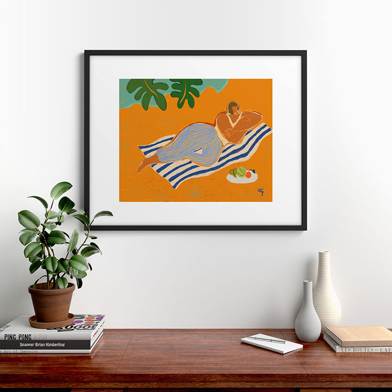 A Day At The Beach Framed Art Print