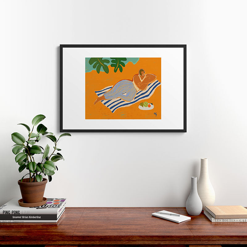 A Day At The Beach Framed Art Print
