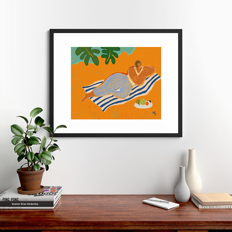 A Day At The Beach Framed Art Print