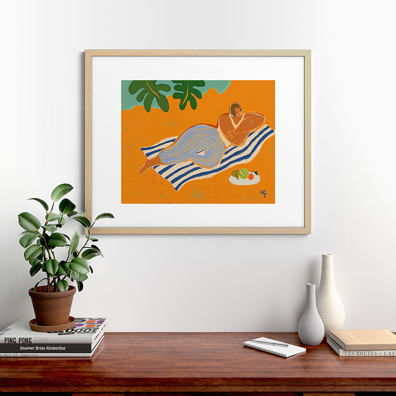 A Day At The Beach Framed Art Print