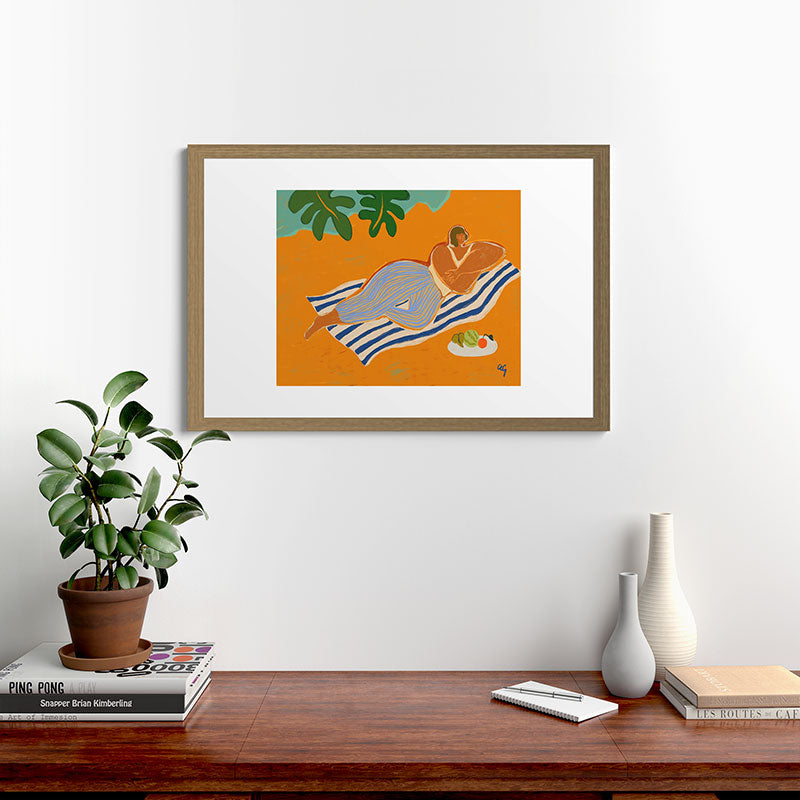 A Day At The Beach Framed Art Print