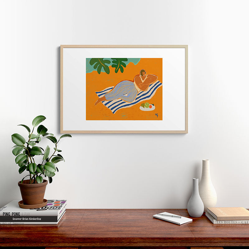 A Day At The Beach Framed Art Print