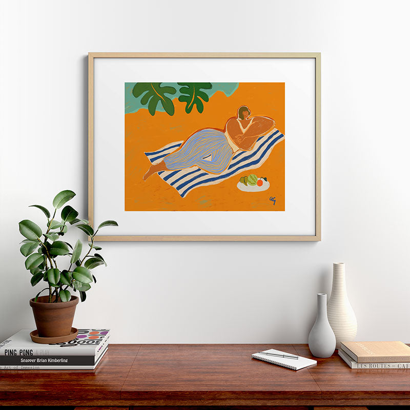 A Day At The Beach Framed Art Print