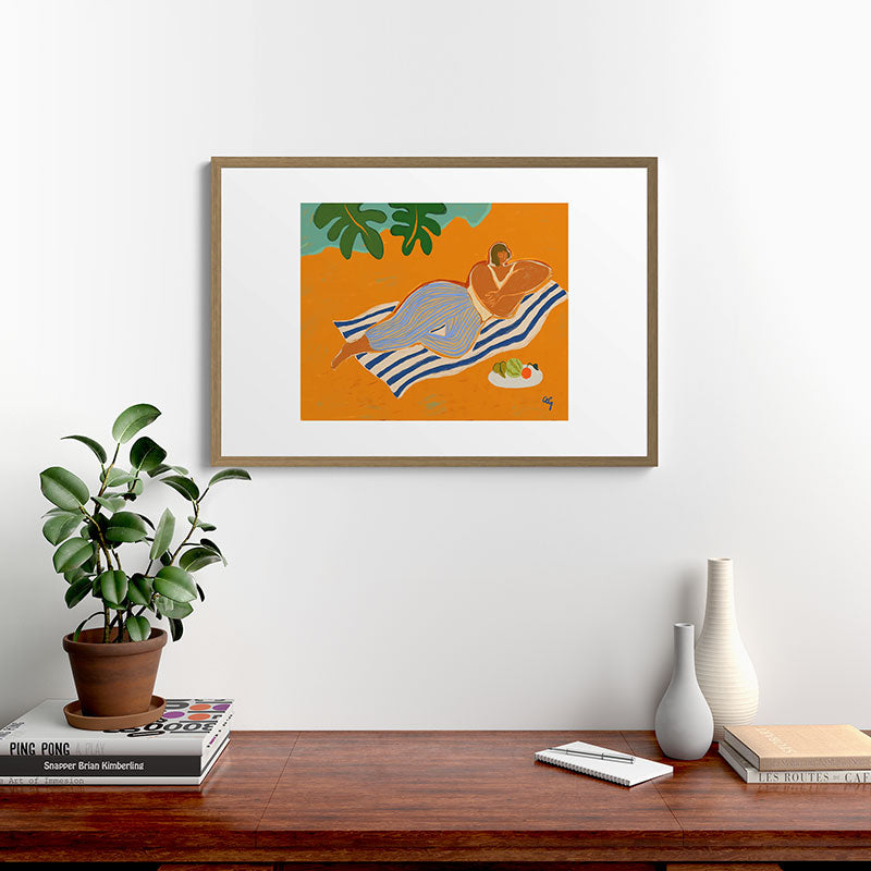 A Day At The Beach Framed Art Print