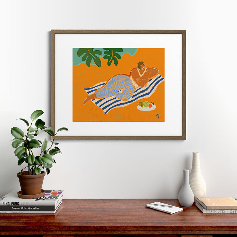 A Day At The Beach Framed Art Print