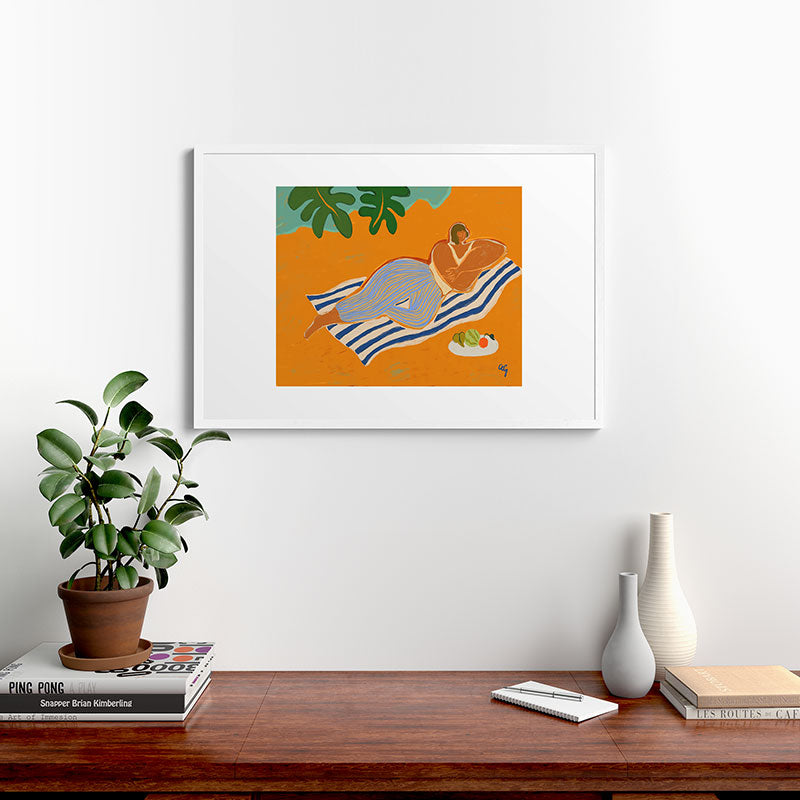 A Day At The Beach Framed Art Print