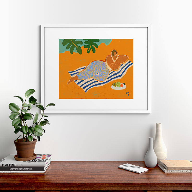 A Day At The Beach Framed Art Print