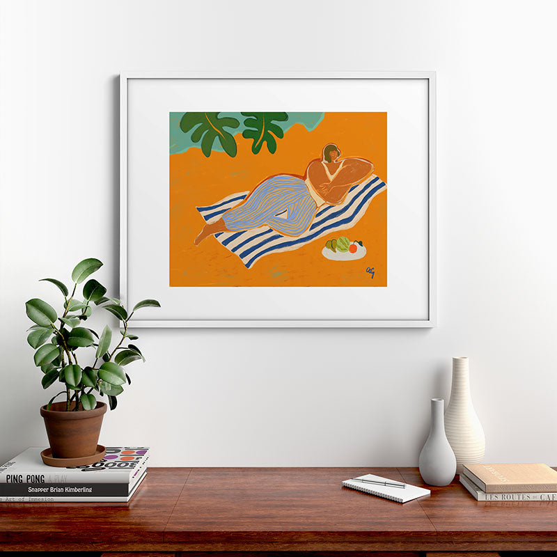 A Day At The Beach Framed Art Print