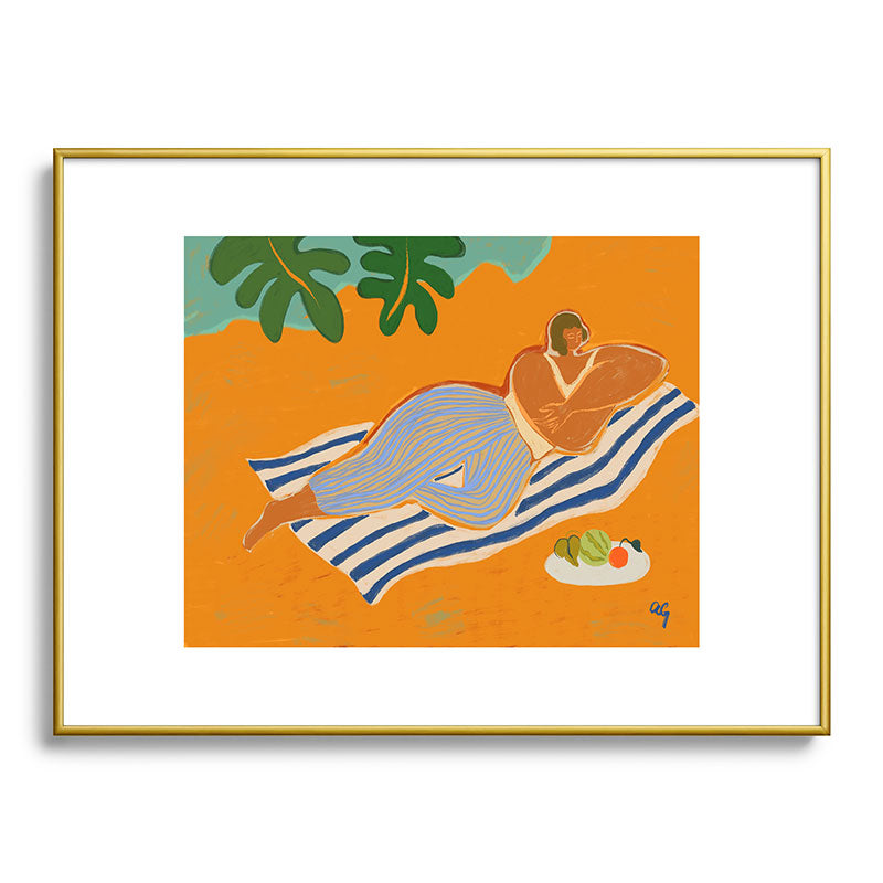 A Day At The Beach Framed Art Print