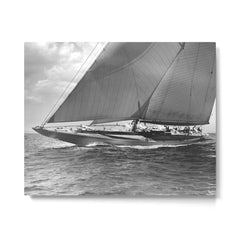 12-meter Sailing Yacht America's Cup Races nautical black and white photograph Metal Print