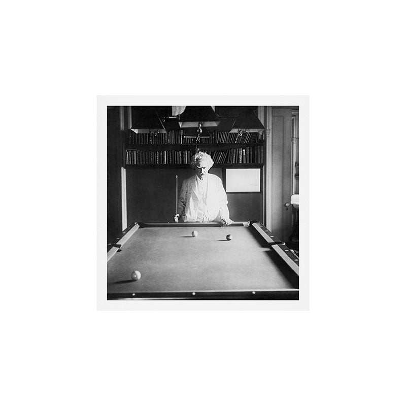 1891 Mark Twain playing billiards, pool black and white vintage photograph / photography Art Print