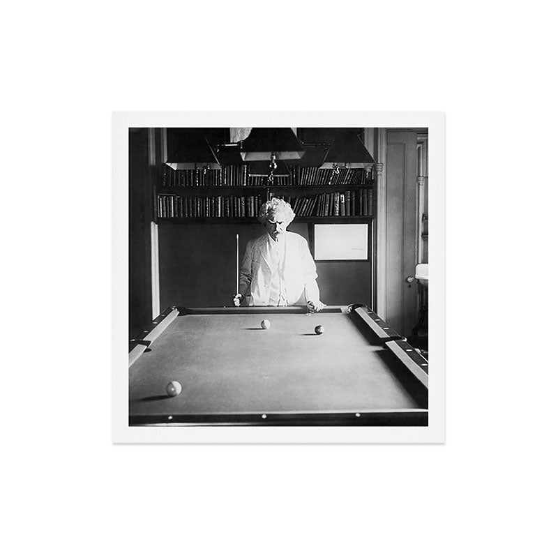 1891 Mark Twain playing billiards, pool black and white vintage photograph / photography Art Print