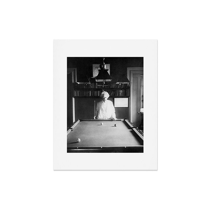 1891 Mark Twain playing billiards, pool black and white vintage photograph / photography Art Print
