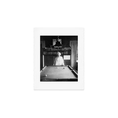 1891 Mark Twain playing billiards, pool black and white vintage photograph / photography Art Print