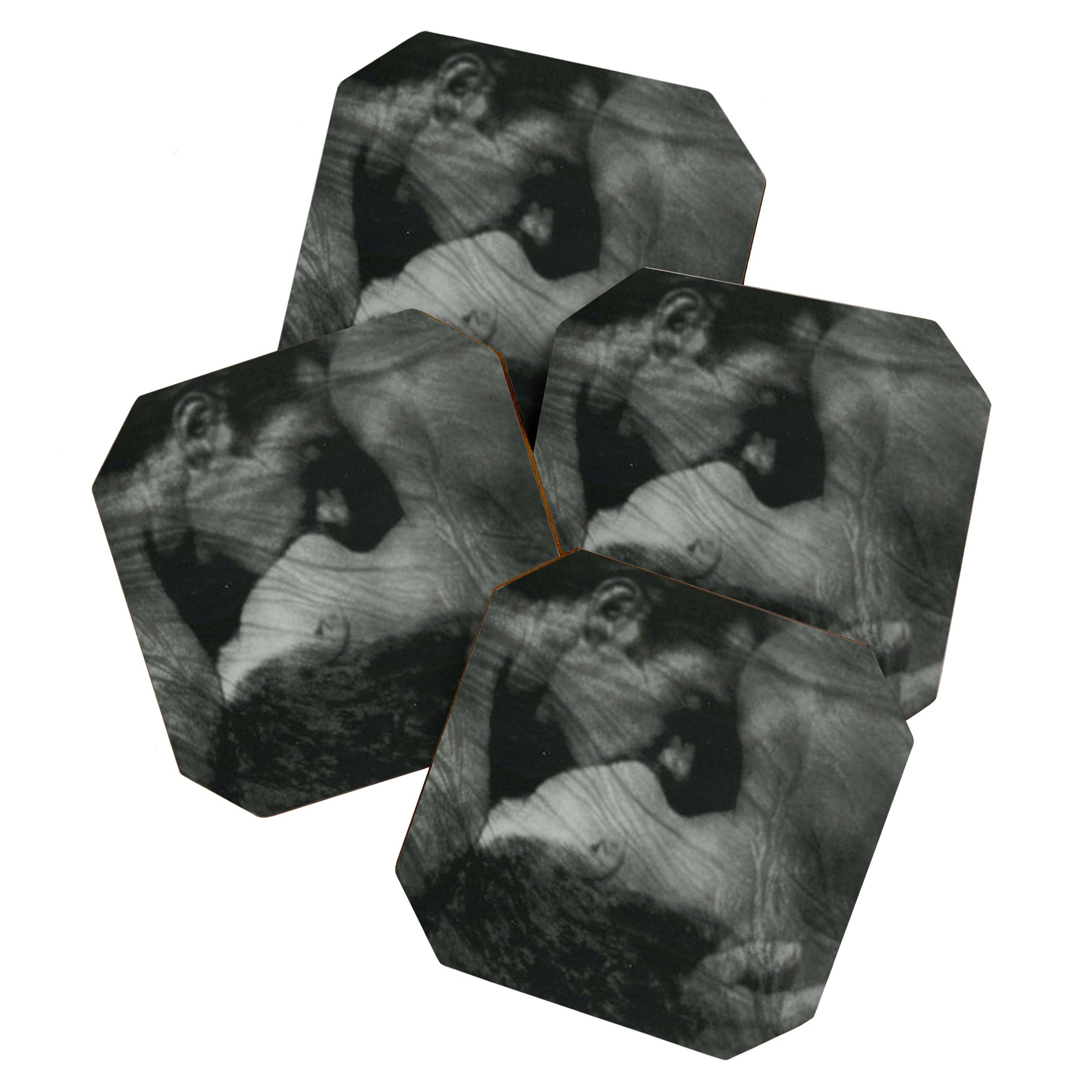 1912, The Kiss, Lovers black and white photography by Anne Brigmann Coaster