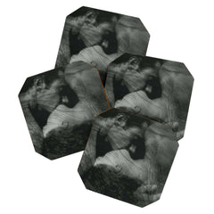 1912, The Kiss, Lovers black and white photography by Anne Brigmann Coaster