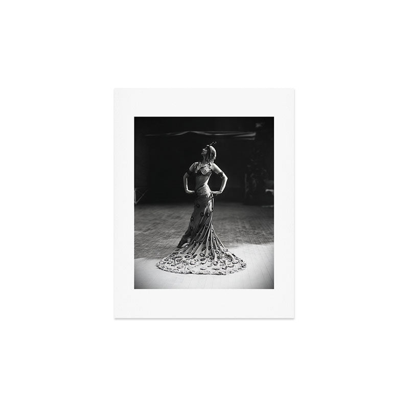 1920 Spanish Flamenco dancer vintage starlet Ruth St Denis black and white photograph  Art Print