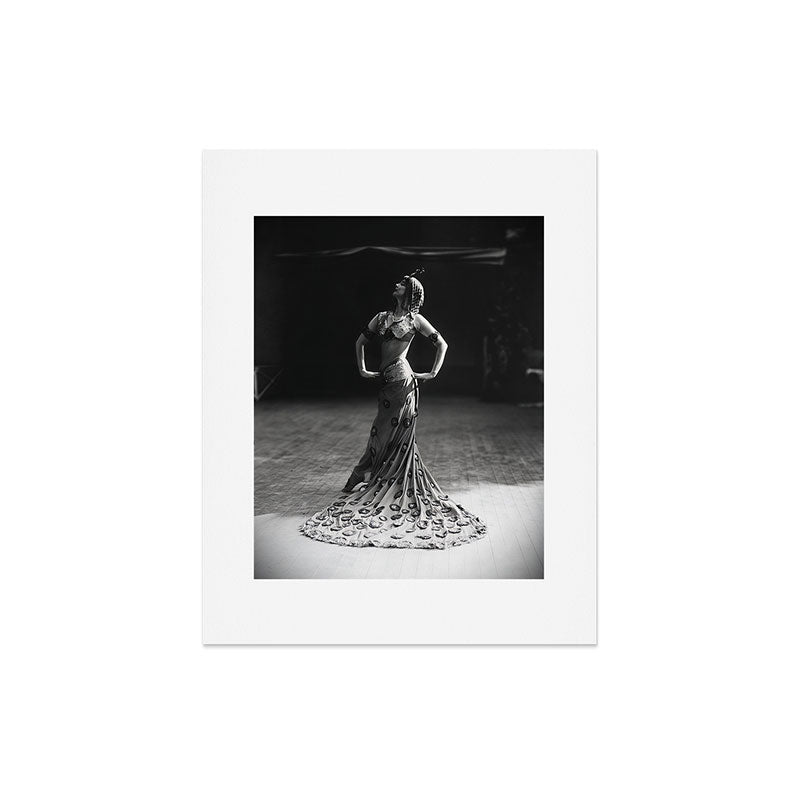 1920 Spanish Flamenco dancer vintage starlet Ruth St Denis black and white photograph  Art Print