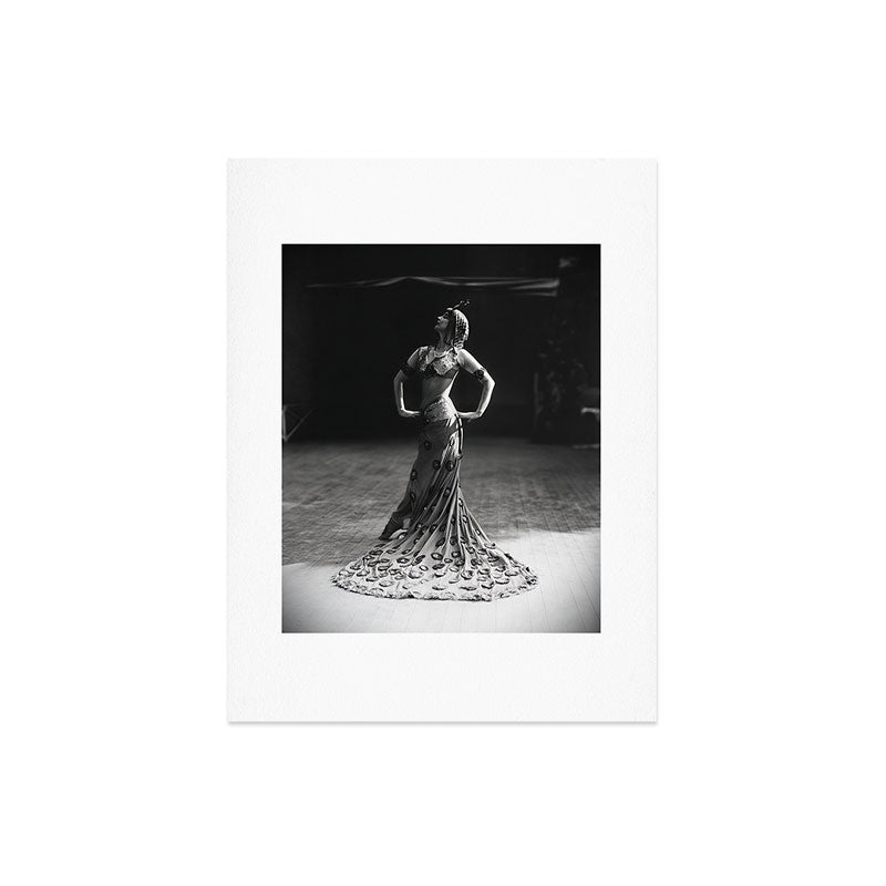 1920 Spanish Flamenco dancer vintage starlet Ruth St Denis black and white photograph  Art Print