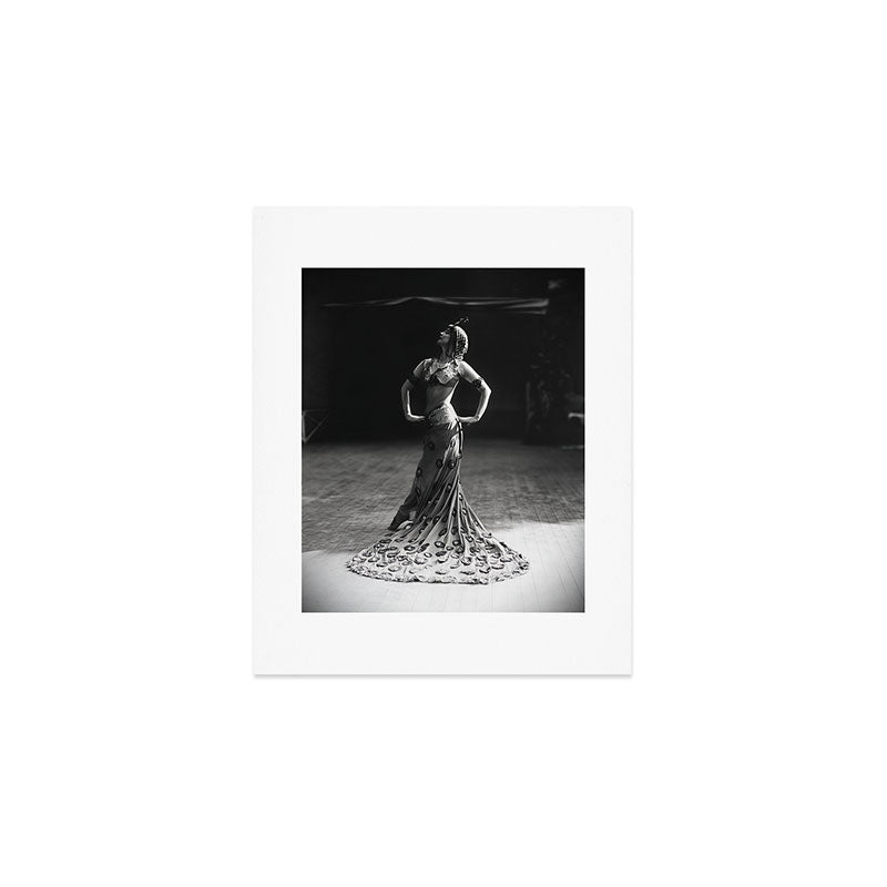 1920 Spanish Flamenco dancer vintage starlet Ruth St Denis black and white photograph  Art Print
