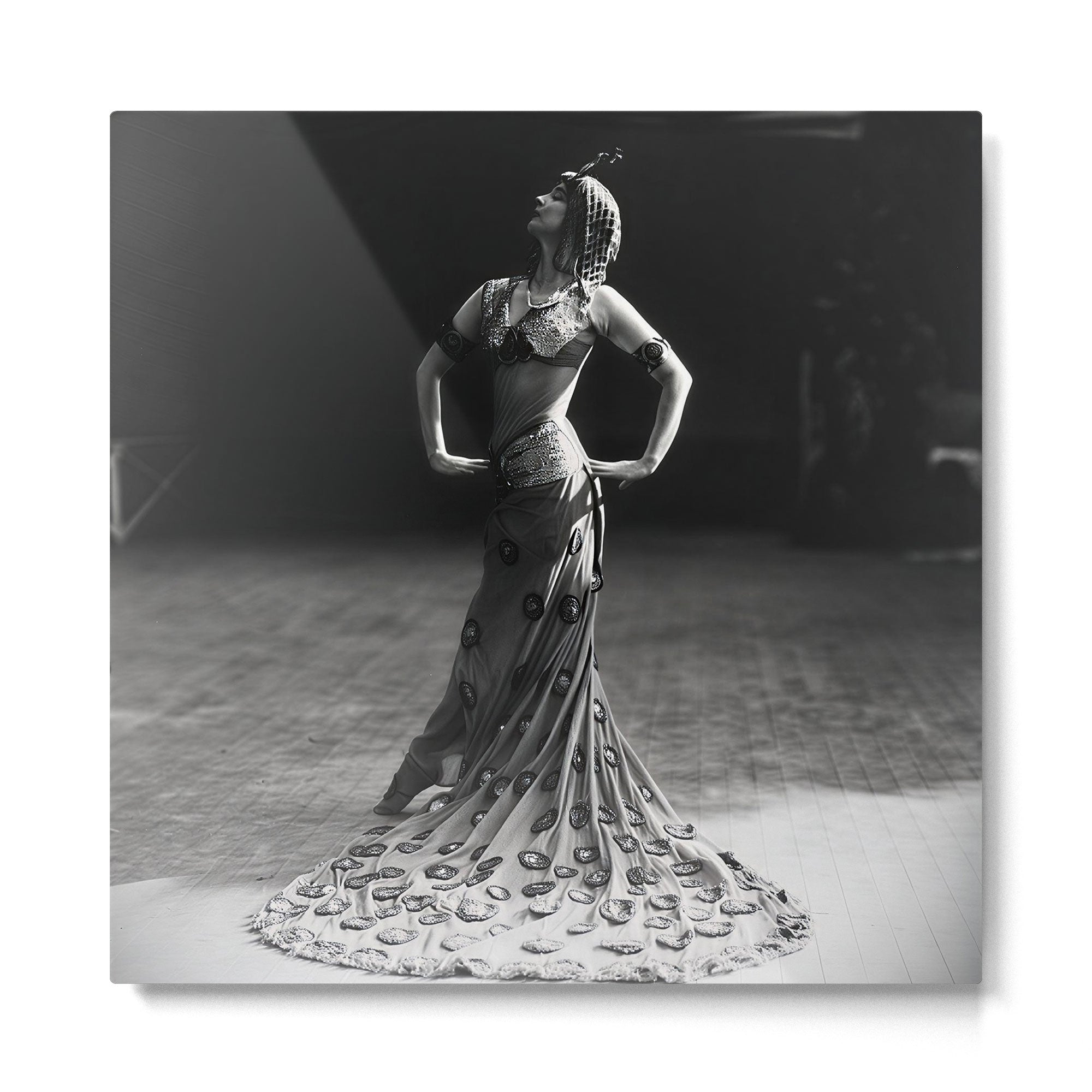 1920 Spanish Flamenco dancer vintage starlet Ruth St Denis black and white photograph  Metal Print