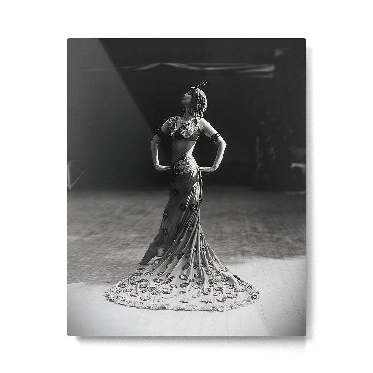 1920 Spanish Flamenco dancer vintage starlet Ruth St Denis black and white photograph  Metal Print