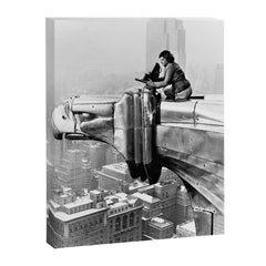 1930 Margaret Bourke-White atop of the world New York City skyline black and white photograph Canvas Print