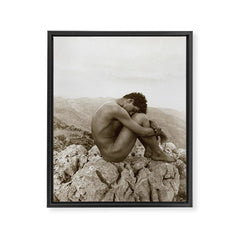 Caino' Male Nude black and white photograph / black and white photography by Wilhem von Gloeden Framed Canvas Print