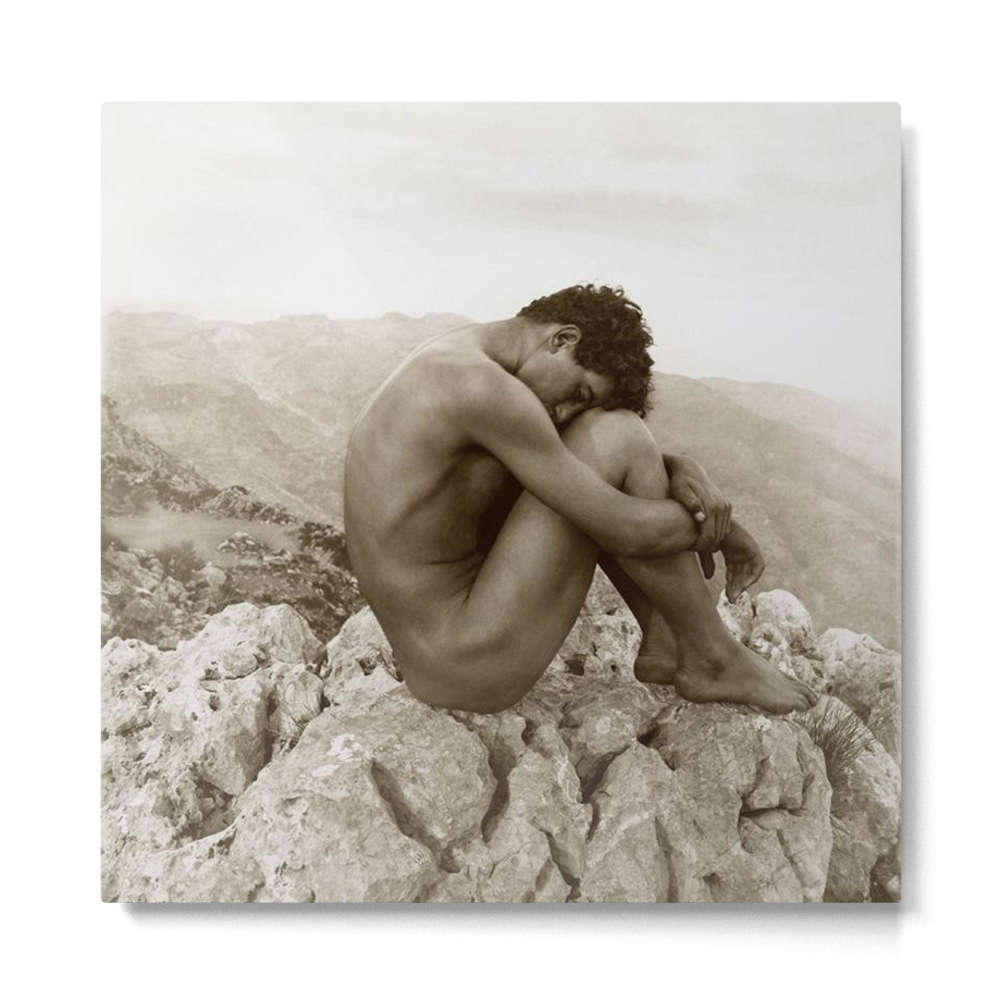 Caino' Male Nude black and white photograph / black and white photography by Wilhem von Gloeden Metal Print