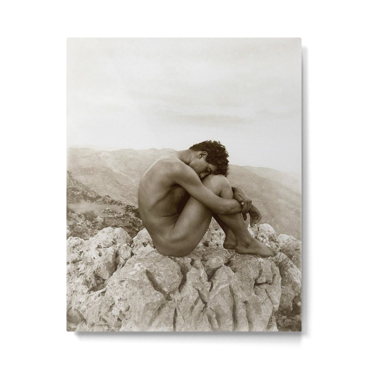 Caino' Male Nude black and white photograph / black and white photography by Wilhem von Gloeden Metal Print